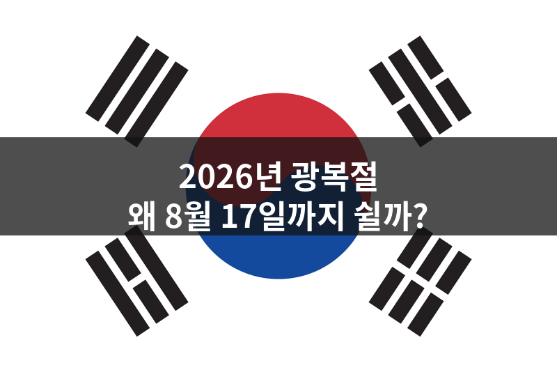 2026년 광복절, 왜 8월 17일까지 쉴까? 광복절 대체공휴일 역대 두 번째 적용